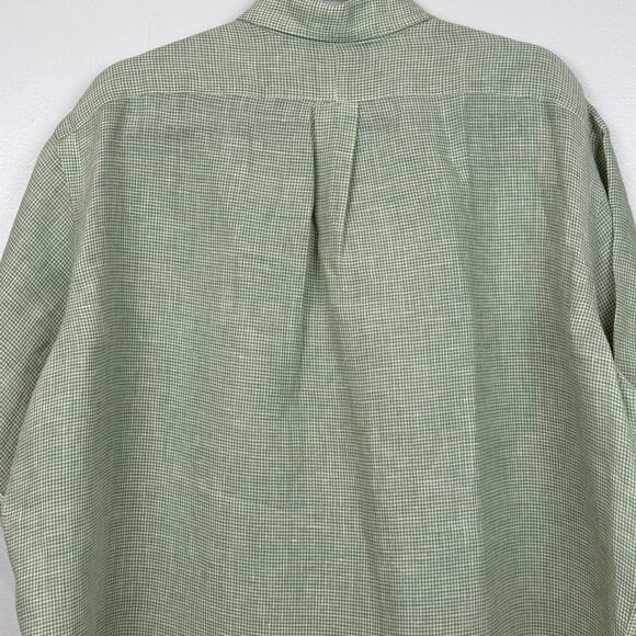 Ralph Lauren Linen Button Down Shirt XL Green | Purple Pony Coastal Grandpa - Picture 4 of 9